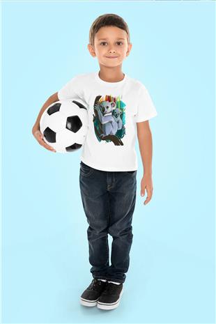 Koala Baskılı Beyaz Unisex Beyaz Çocuk Tişört - Tshirt