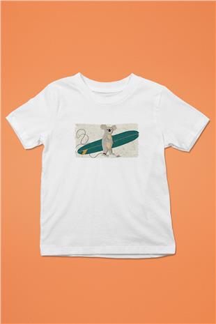 Koala Baskılı Beyaz Unisex Beyaz Çocuk Tişört - Tshirt