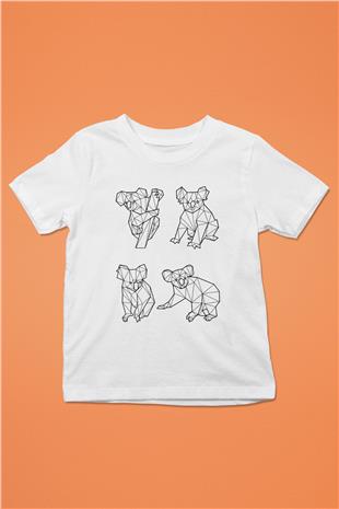 Koala Baskılı Beyaz Unisex Beyaz Çocuk Tişört - Tshirt