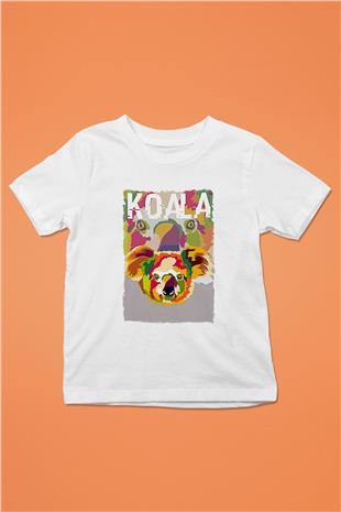 Koala Baskılı Beyaz Unisex Beyaz Çocuk Tişört - Tshirt