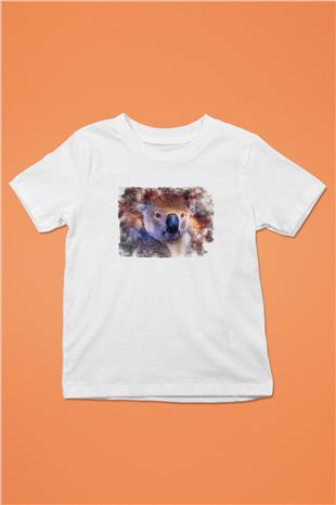 Koala Baskılı Beyaz Unisex Beyaz Çocuk Tişört - Tshirt