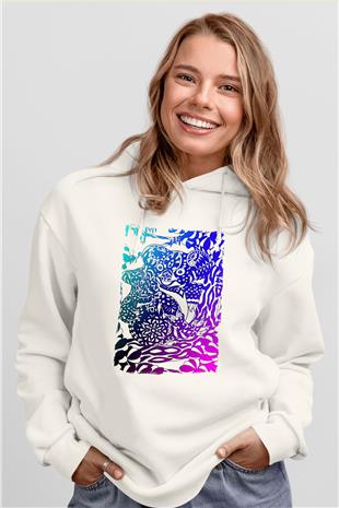 Koala Baskılı Beyaz Unisex Hoodie