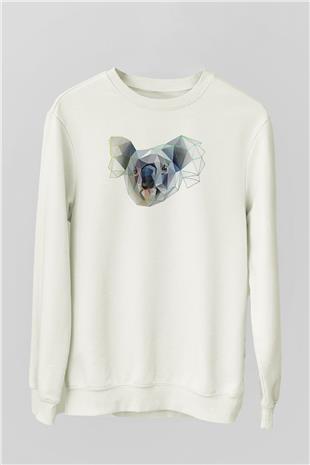 Koala Baskılı Beyaz Unisex Sweatshirt