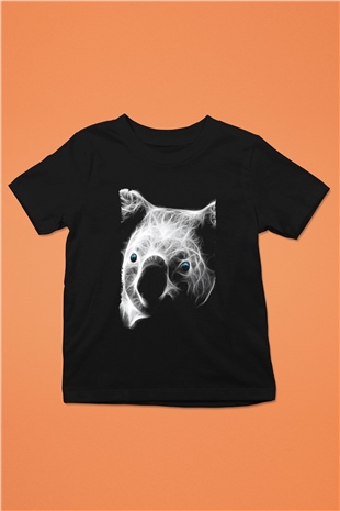 Koala Baskılı Unisex Siyah Çocuk Tişört - Tshirt