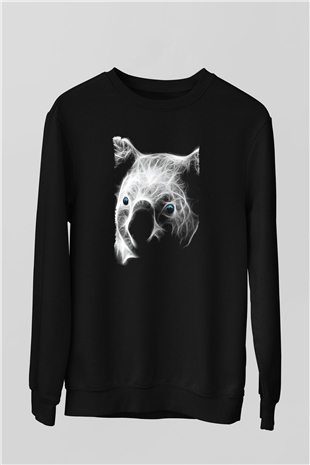 Koala Baskılı Unisex Siyah Sweatshirt