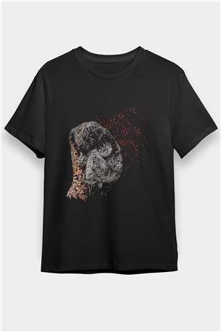 Koala Baskılı Unisex Siyah Tişört - Tshirt