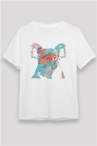 Koala Unisex Baskılı Beyaz Tişört - Tshirt