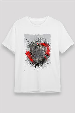 Koala Unisex Baskılı Beyaz Tişört - Tshirt