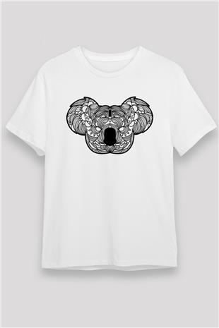 Koala Unisex Baskılı Beyaz Tişört - Tshirt