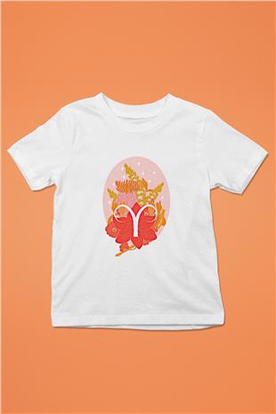Koç Burcu Baskılı Unisex Siyah Çocuk Tişört - Tshirt