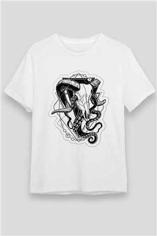 Koç Burcu Unisex Baskılı Beyaz Tişört - Tshirt