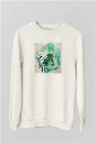 Kolaj Beyaz Unisex Sweatshirt