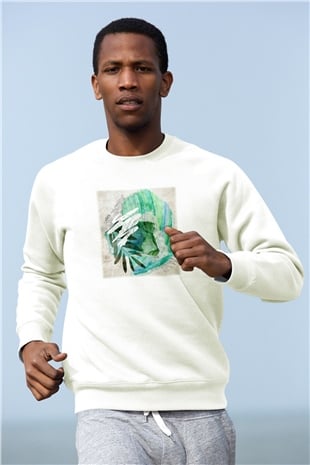 Kolaj Beyaz Unisex Sweatshirt