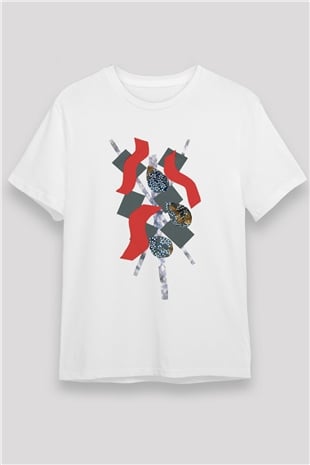 Kolaj Beyaz Unisex Tişört T-Shirt - TişörtFabrikası