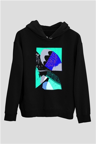 Kolaj Siyah Unisex Hoodie