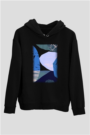 Kolaj Siyah Unisex Hoodie