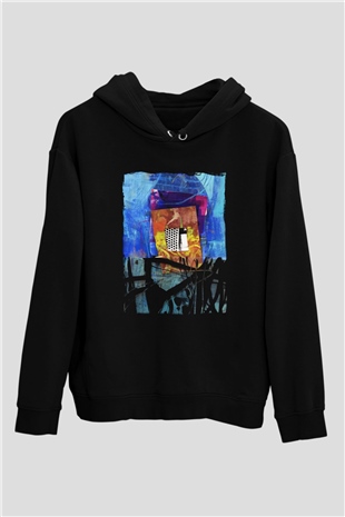 Kolaj Siyah Unisex Hoodie