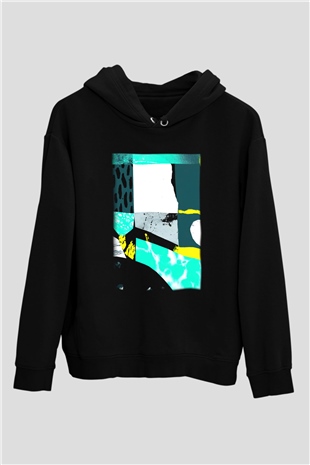 Kolaj Siyah Unisex Hoodie