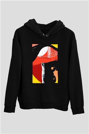Kolaj Siyah Unisex Hoodie