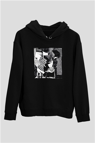 Kolaj Siyah Unisex Hoodie