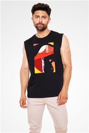 Kolaj Siyah Unisex Kolsuz Tişört