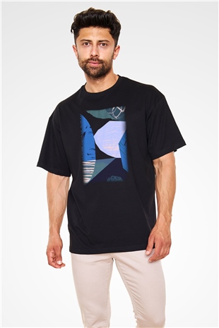 Kolaj Siyah Unisex Oversize Tişört T-Shirt