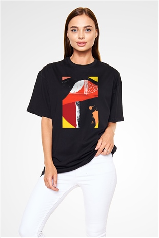 Kolaj Siyah Unisex Oversize Tişört T-Shirt