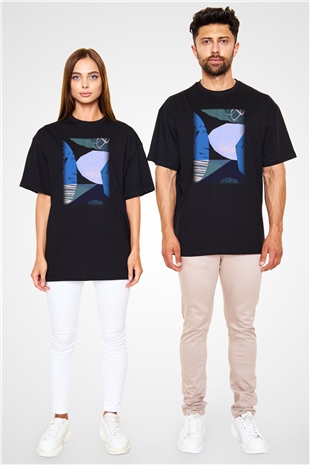 Kolaj Siyah Unisex Oversize Tişört T-Shirt