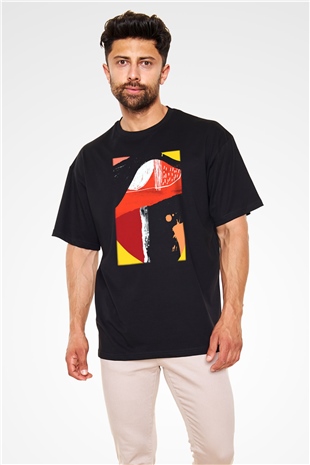 Kolaj Siyah Unisex Oversize Tişört T-Shirt