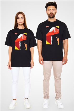 Kolaj Siyah Unisex Oversize Tişört T-Shirt