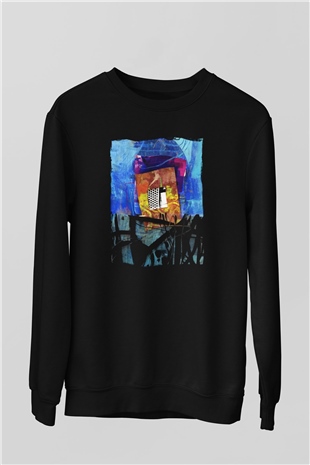 Kolaj Siyah Unisex Sweatshirt