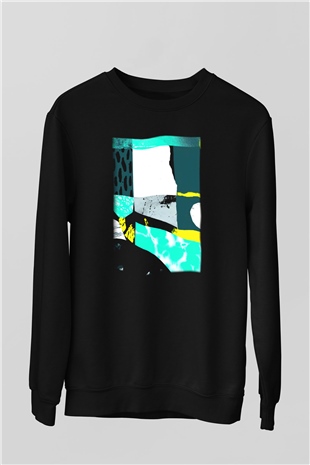 Kolaj Siyah Unisex Sweatshirt