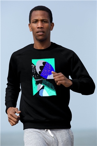 Kolaj Siyah Unisex Sweatshirt