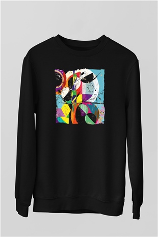 Kolaj Siyah Unisex Sweatshirt