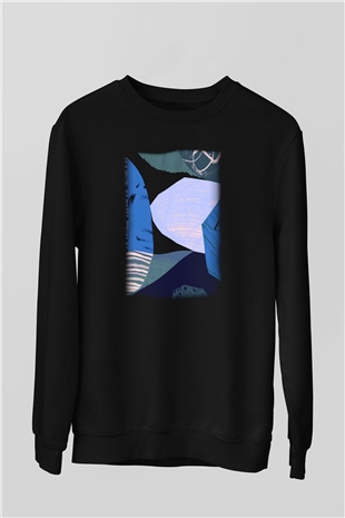 Kolaj Siyah Unisex Sweatshirt