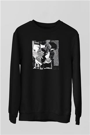 Kolaj Siyah Unisex Sweatshirt