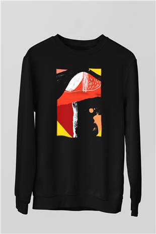 Kolaj Siyah Unisex Sweatshirt