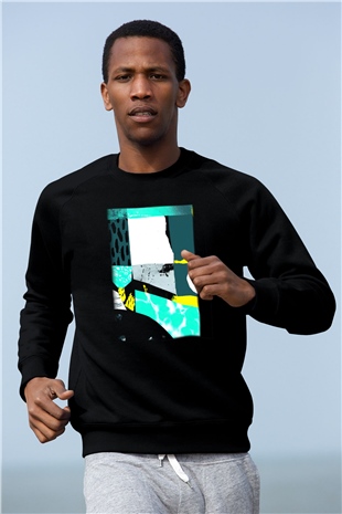 Kolaj Siyah Unisex Sweatshirt