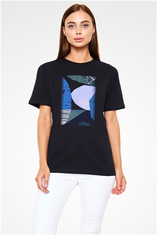 Kolaj Siyah Unisex Tişört T-Shirt - TişörtFabrikası