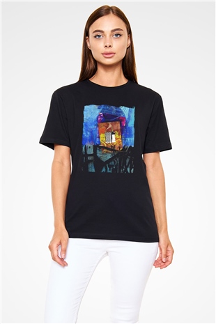 Kolaj Siyah Unisex Tişört T-Shirt - TişörtFabrikası