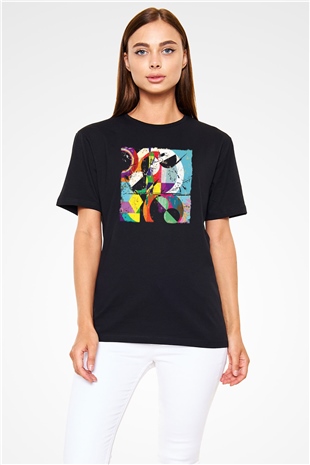 Kolaj Siyah Unisex Tişört T-Shirt - TişörtFabrikası