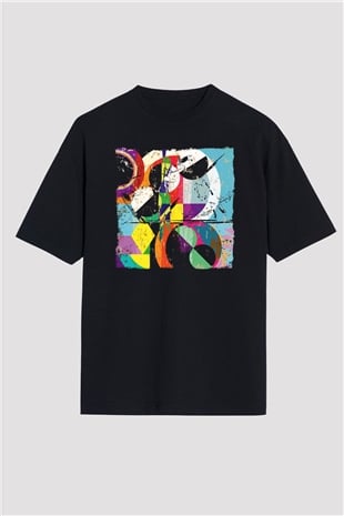 Kolaj Siyah Oversize Tişört Oversize T-shirt - TişörtFabrikası