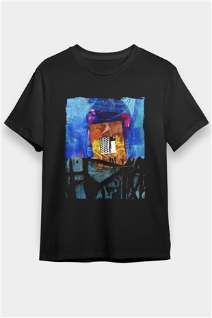 Kolaj Siyah Unisex Tişört T-Shirt - TişörtFabrikası