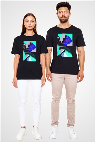 Kolaj Siyah Unisex Tişört T-Shirt - TişörtFabrikası
