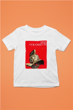 Kolezyum Baskılı Beyaz Unisex Çocuk Tişört