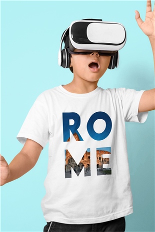 Kolezyum Beyaz Unisex Çocuk Tişört