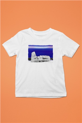Kolezyum Beyaz Unisex Çocuk Tişört