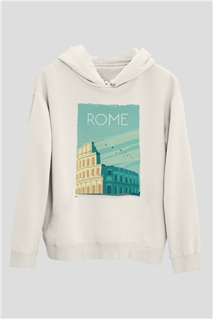 Kolezyum Beyaz Unisex Hoodie