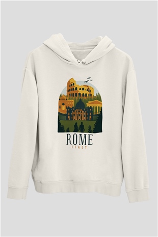 Kolezyum Beyaz Unisex Hoodie
