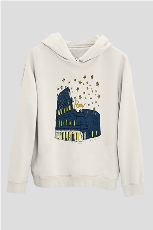 Kolezyum Beyaz Unisex Hoodie